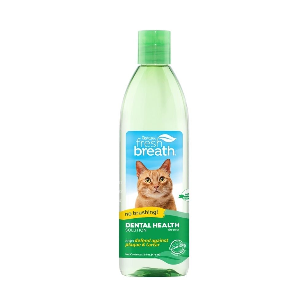 TropiClean Fresh Breath Solución Bucal para Gato Higiene dental, ojos y oídos gatos Patitas&co