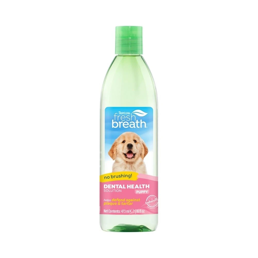 TropiClean Fresh Breath Solución Bucal para Cachorros Higiene dental perros Patitas&co