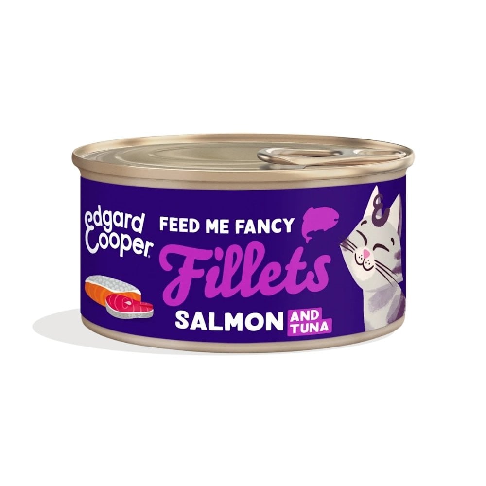 Edgard and Cooper Lata de Filetes de Salmón y Atún para Gato Comida húmeda para gatos Patitas&co