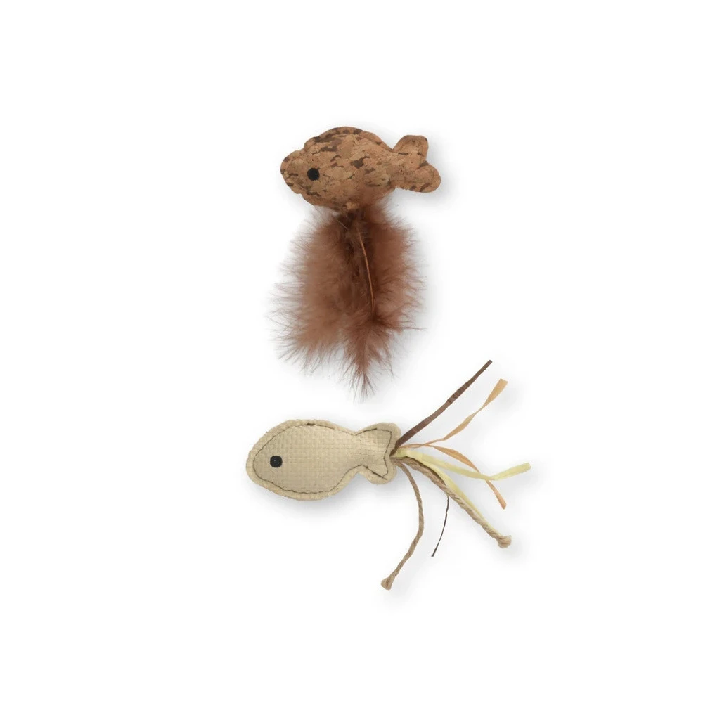 Catit Juguete Dos Peces con Rafia y Cola de Plumas para Gato Juguetes para gatos Patitas&co