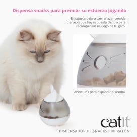 Catit PIXI Dispensador de Snacks con Forma de Ratón para Gato Juguetes para gatos Patitas&co