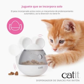 Catit PIXI Dispensador de Snacks con Forma de Ratón para Gato Juguetes para gatos Patitas&co