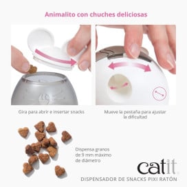 Catit PIXI Dispensador de Snacks con Forma de Ratón para Gato Juguetes para gatos Patitas&co
