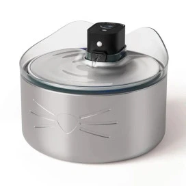 Catit PIXI Fuente Sin Cables de Acero inoxidable Fuentes para Gatos Patitas&co