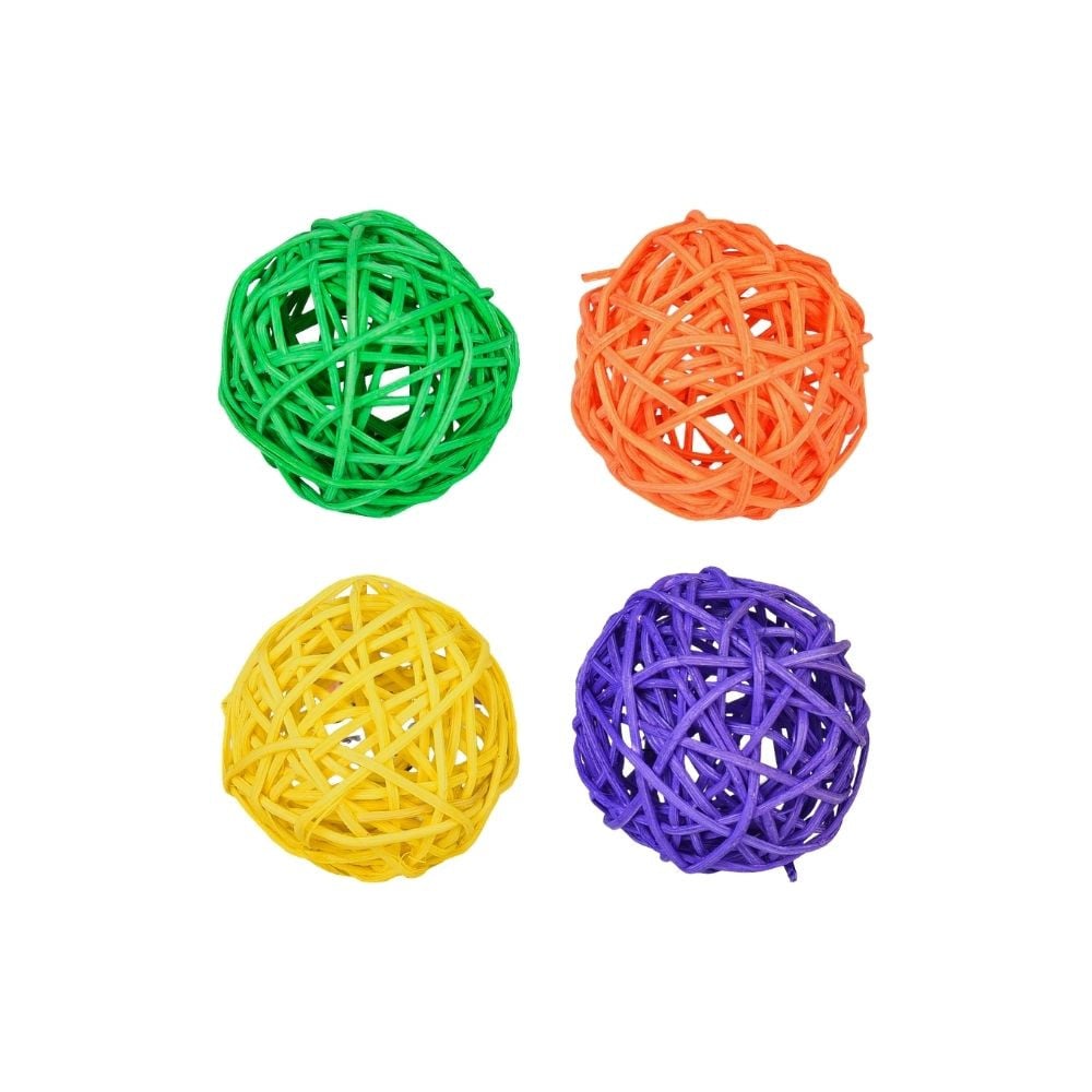 Flamingo Pelota de Ratán de Colores Surtidos para Gato (ud) Juguetes para gatos Patitas&co