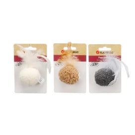 Flamingo Pelota de Peluche con Pluma para Gato (ud) Juguetes para gatos Patitas&co