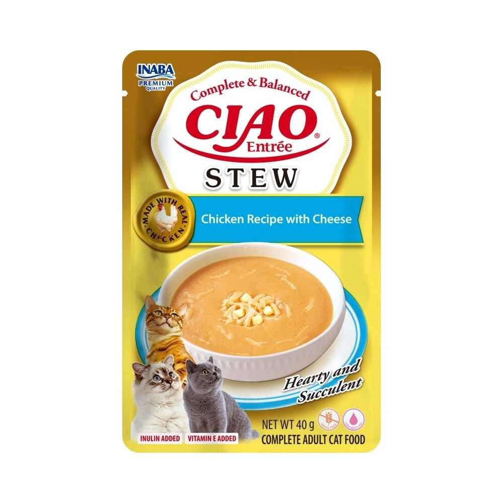 Ciao Entrée Stew Guiso de Pollo con Queso para Gatos Comida húmeda para gatos Patitas&co