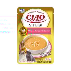 Ciao Entrée Stew Guiso de Pollo con Salmón para Gatos Comida húmeda para gatos Patitas&co