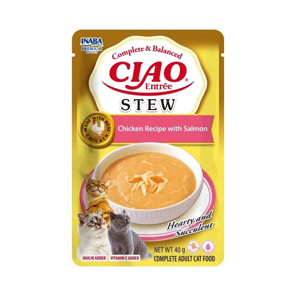 Ciao Entrée Stew Guiso de Pollo con Salmón para Gatos Comida húmeda para gatos Patitas&co