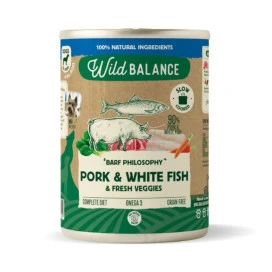 Wild Balance Comida Húmeda Cocinada de Cerdo y Merluza para Perro Patitas&co Patitas&co