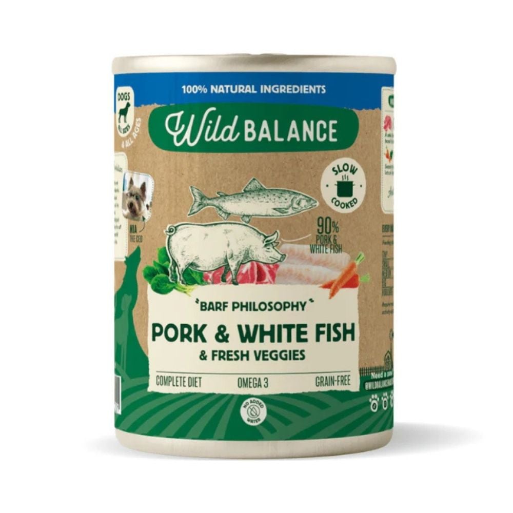 Wild Balance Comida Húmeda Cocinada de Cerdo y Merluza para Perro Patitas&co Patitas&co