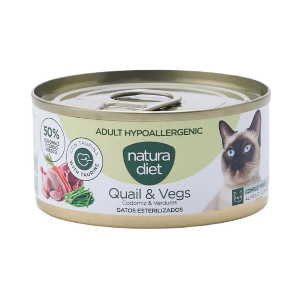 Natura Diet Paté Hipoalergénico de Codorniz y Cerdo para Gato Patitas&co Patitas&co