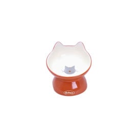 Bubimex Comedero Inclinado Naranja para Gato Comederos para Gatos Patitas&co