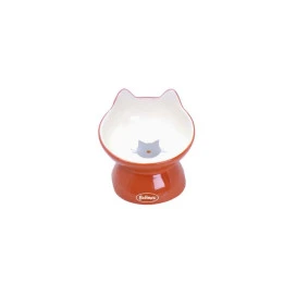 Bubimex Comedero Inclinado Naranja para Gato Comederos para Gatos Patitas&co