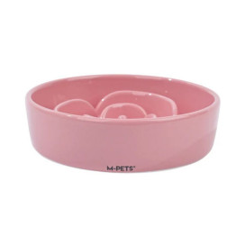 M-Pets Comedero Antivoracidad de Cerámica Rosa Comederos y Bebederos para perros Patitas&co