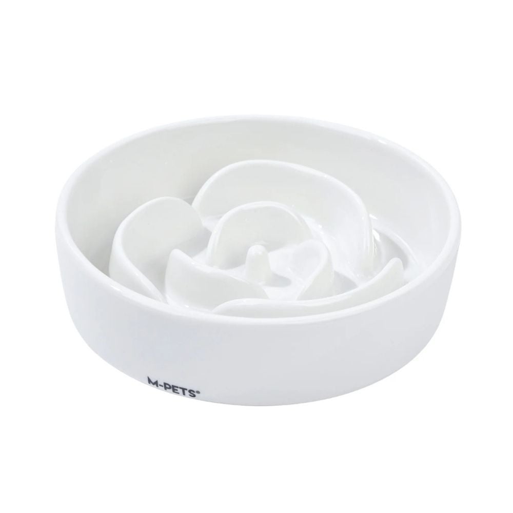 M-Pets Comedero Antivoracidad de Cerámica Blanco Patitas&co Patitas&co