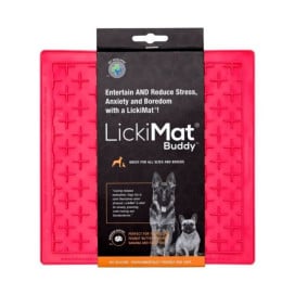 Comedero Antivoracidad LickiMat Buddy Rosa Comederos y Bebederos para perros Patitas&co