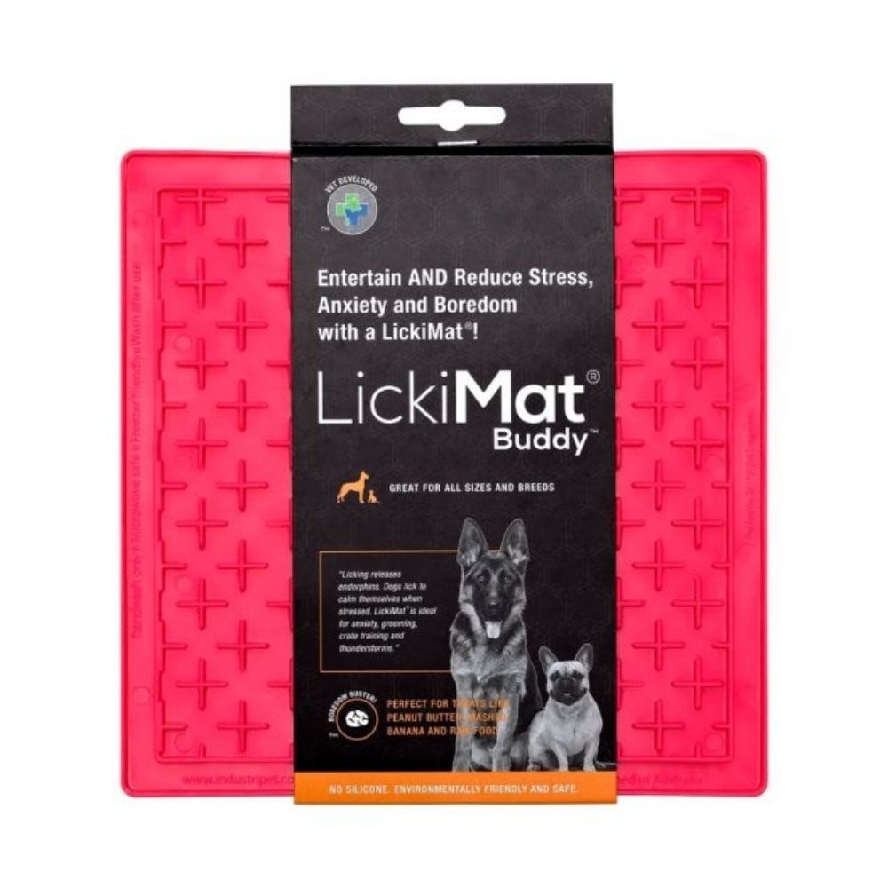 Comedero Antivoracidad LickiMat Buddy Rosa Comederos y Bebederos para perros Patitas&co