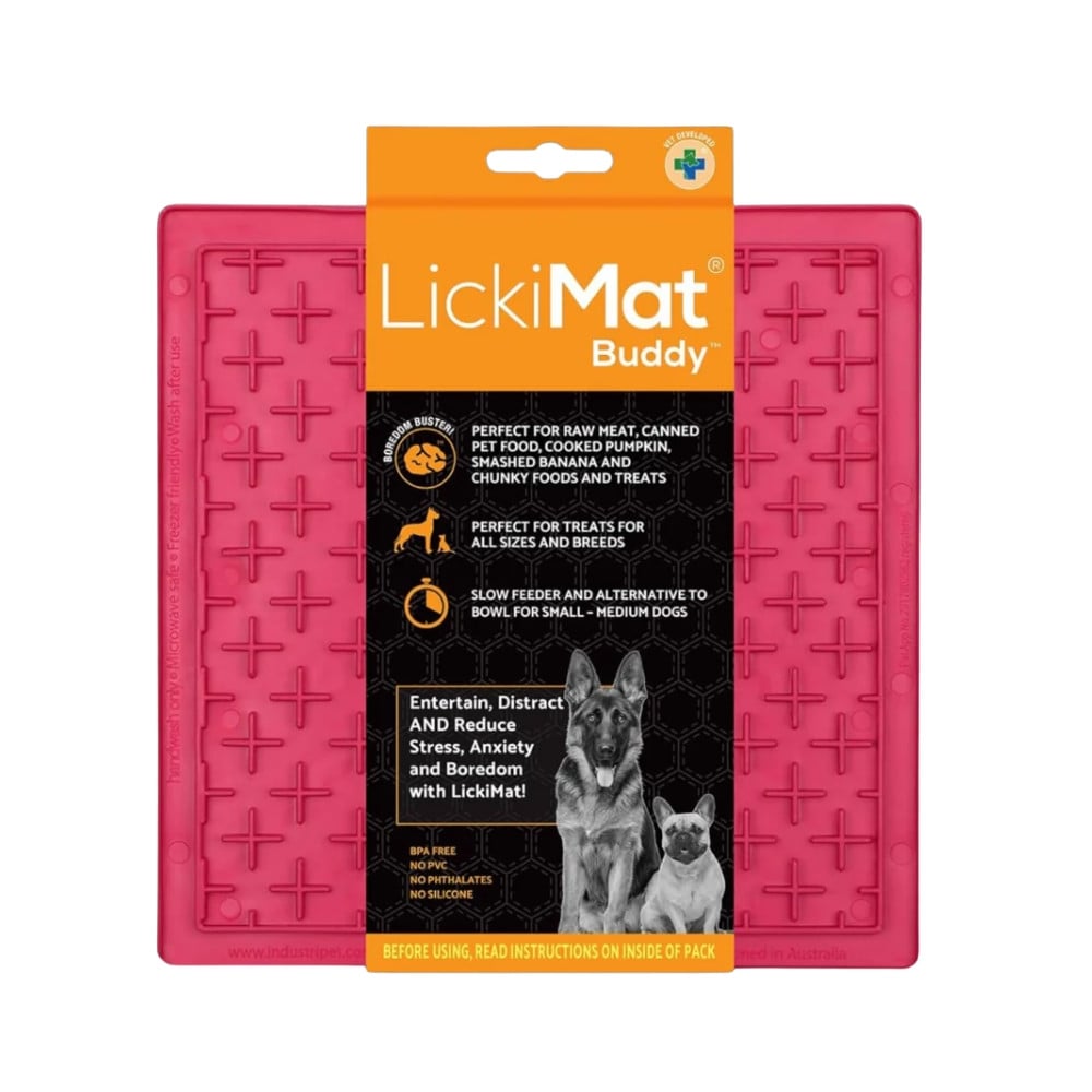 Comedero Antivoracidad LickiMat Classic Buddy Rosa Comederos y Bebederos para perros Patitas&co