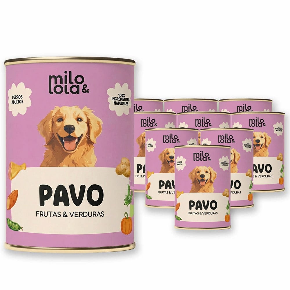 Pack 12 Latas Milo y Lola Pavo para Perro (12x380g) Packs Patitas&co Patitas&co