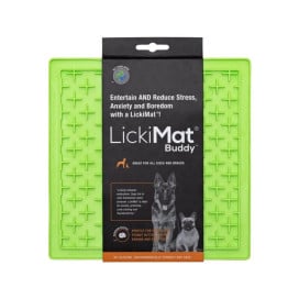 Comedero Antivoracidad LickiMat Classic Buddy Verde Comederos para perros Patitas&co