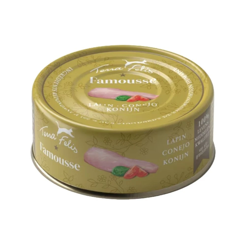 Terra Felis Famousse Lata de Conejo para Gato Comida húmeda para gatos Patitas&co