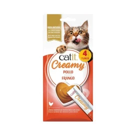 Catit Creamy Snacks Cremosos de Pollo (4 uds x 10g) para Gatos Snacks para Gatos Patitas&co