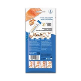 Catit Creamy Snacks Cremosos de Salmón y Gambas (4 uds x 10g) para Gatos Snacks para Gatos Patitas&co