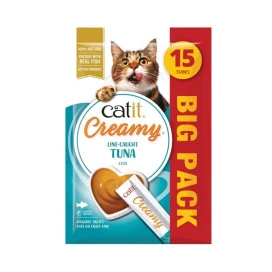 Catit Creamy Snacks Cremosos de Atún (15 uds x 10g) para Gatos Snacks para Gatos Patitas&co