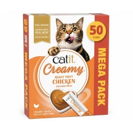 Catit Creamy Snacks Cremosos de Pollo (50 uds x 10g) para Gatos