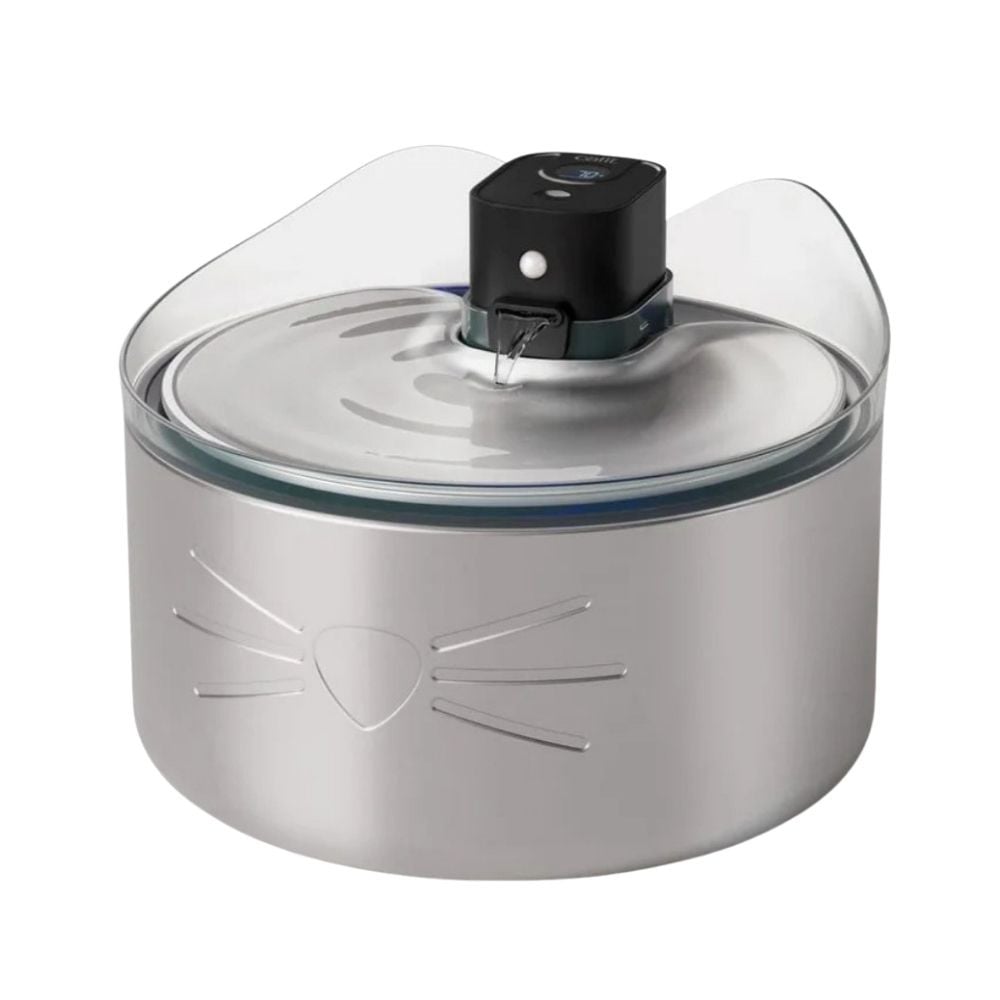Catit PIXI Fuente Sin Cables de Acero inoxidable Fuentes para Gatos Patitas&co