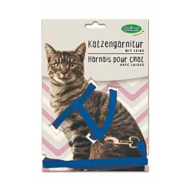 Bubimex Arnes con correa Negra Ajustable para Gato Accesorios de Paseo para Gatos Patitas&co