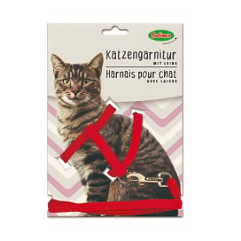 Bubimex Arnes con correa Negra Ajustable para Gato Accesorios de Paseo para Gatos Patitas&co