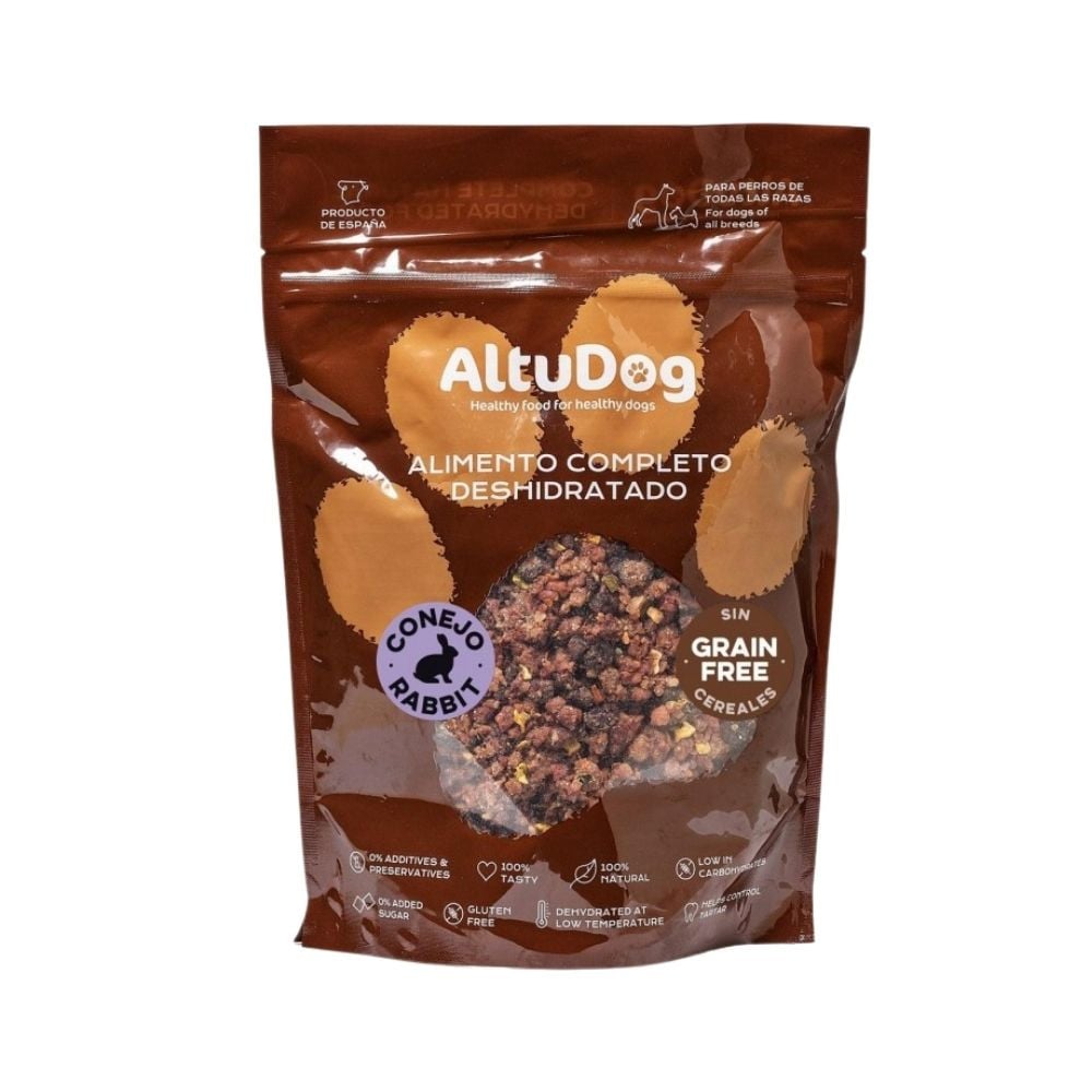 Altudog Menú Deshidratado de Conejo para Perro Comida Deshidratada para Perro Patitas&co