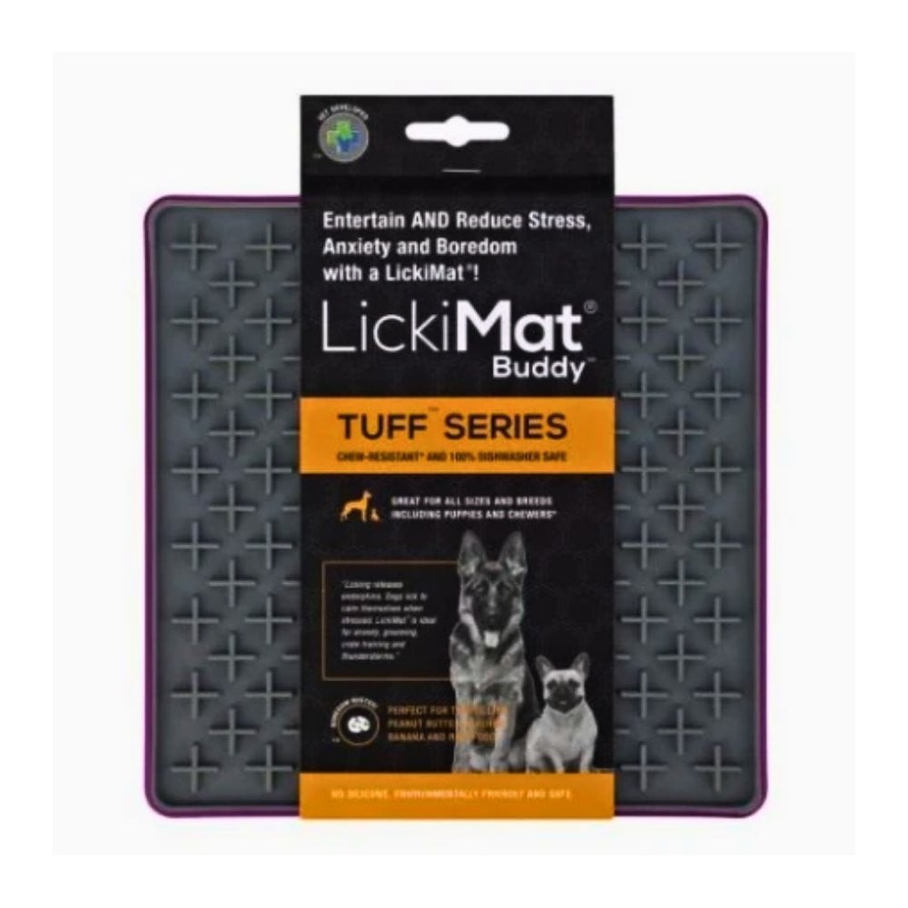 Comedero Antivoracidad LickiMat Tuff Buddy Morada Comederos para perros Patitas&co