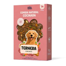 Milo y Lola Comida Natural Cocinada de Ternera y Pavo para Perro Adulto Comida Cocinada para Perro Patitas&co