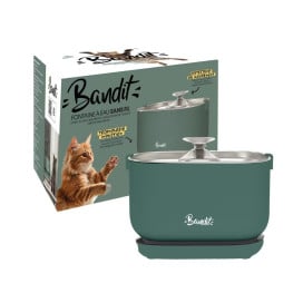 Bandit Fuente de Agua Inalámbrica Verde Fuentes para Gatos Patitas&co