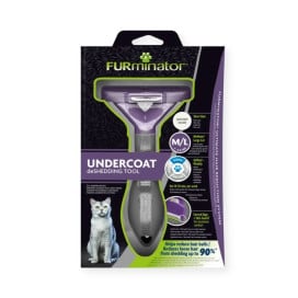 FURminator Deslanador de Pelo Corto para Gatos Medianos y Grandes Cepillo para gatos Patitas&co