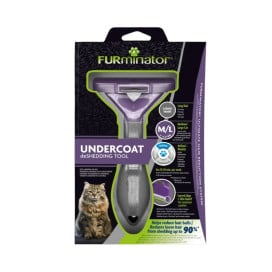 FURminator Deslanador de Pelo Largo para Gatos Medianos y Grandes Cepillo para gatos Patitas&co