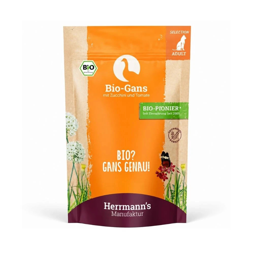Herrmann´s Sobre Bio de Ganso para Gato Comida húmeda para gatos Patitas&co
