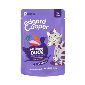 Edgard and Cooper Sobre de Pato con Pavo en Salsa para Gato Comida húmeda para gatos Patitas&co