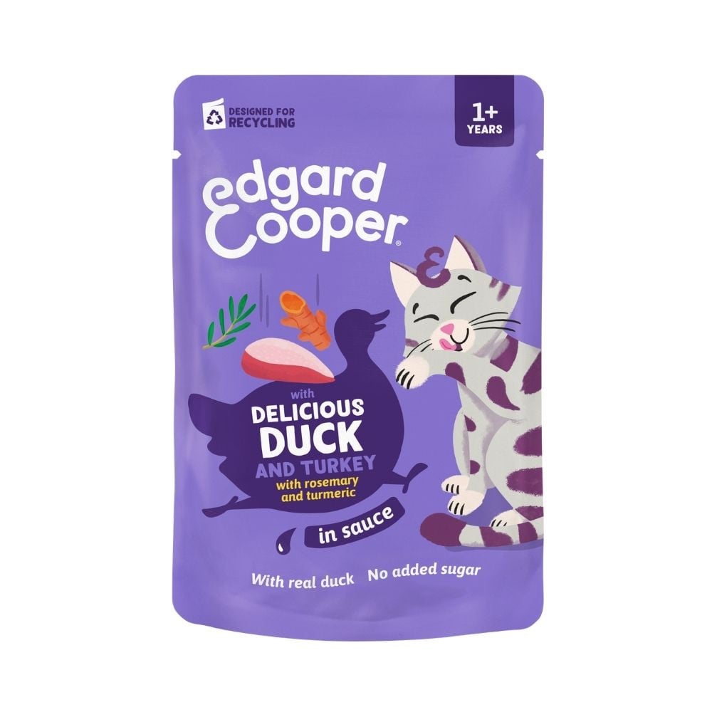 Edgard and Cooper Sobre de Pato con Pavo en Salsa para Gato Comida húmeda para gatos Patitas&co