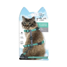 M-Pets Set de Correa y Arnés Verde Jade para Gato Accesorios de Paseo para Gatos Patitas&co