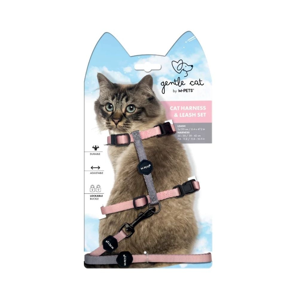 M-Pets Set de Correa y Arnés Rosa Rubor para Gato Patitas&co Patitas&co