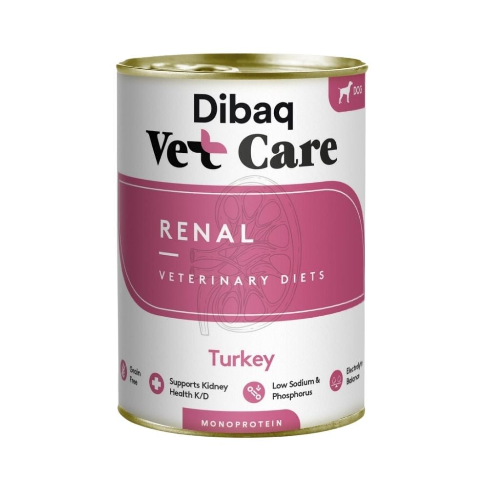 Dibaq Vet Care Lata Renal Pavo para Perro Comida húmeda para Perros Patitas&co