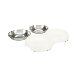 Trixie Set Comedero Doble con Soporte Comederos para perros Patitas&co