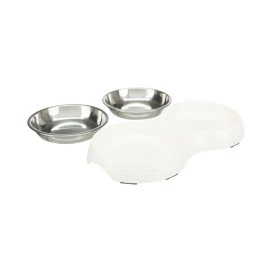 Trixie Set Comedero Doble con Soporte Comederos para perros Patitas&co