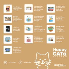 Caja de Degustación Happy CATa Pescado Comida húmeda para gatos Patitas&co
