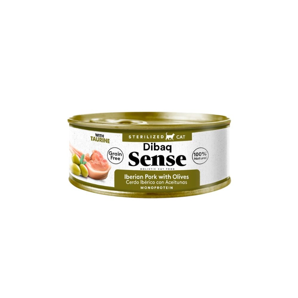 Dibaq Sense Lata de Cerdo Ibérico con Aceitunas para Gato Patitas&co Patitas&co