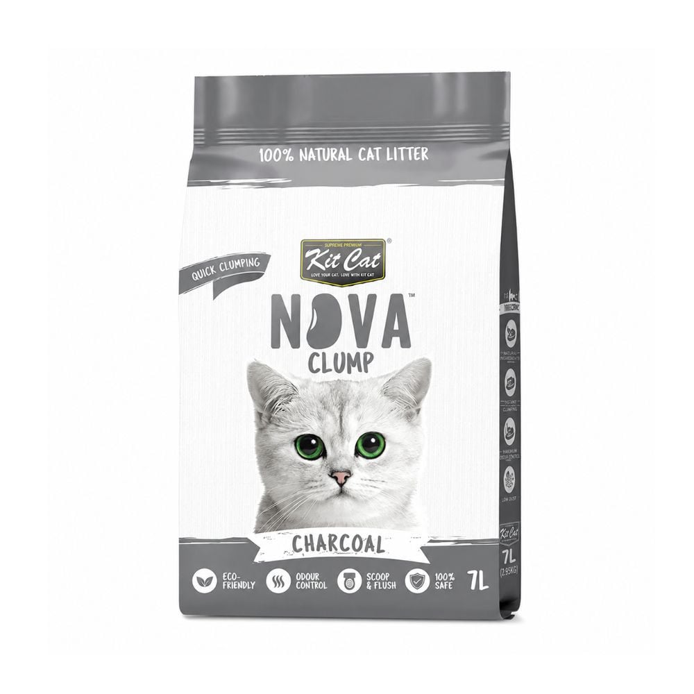 Kit Cat Arena Nova Clump Charcoal para Gato Arena para gatos Patitas&co